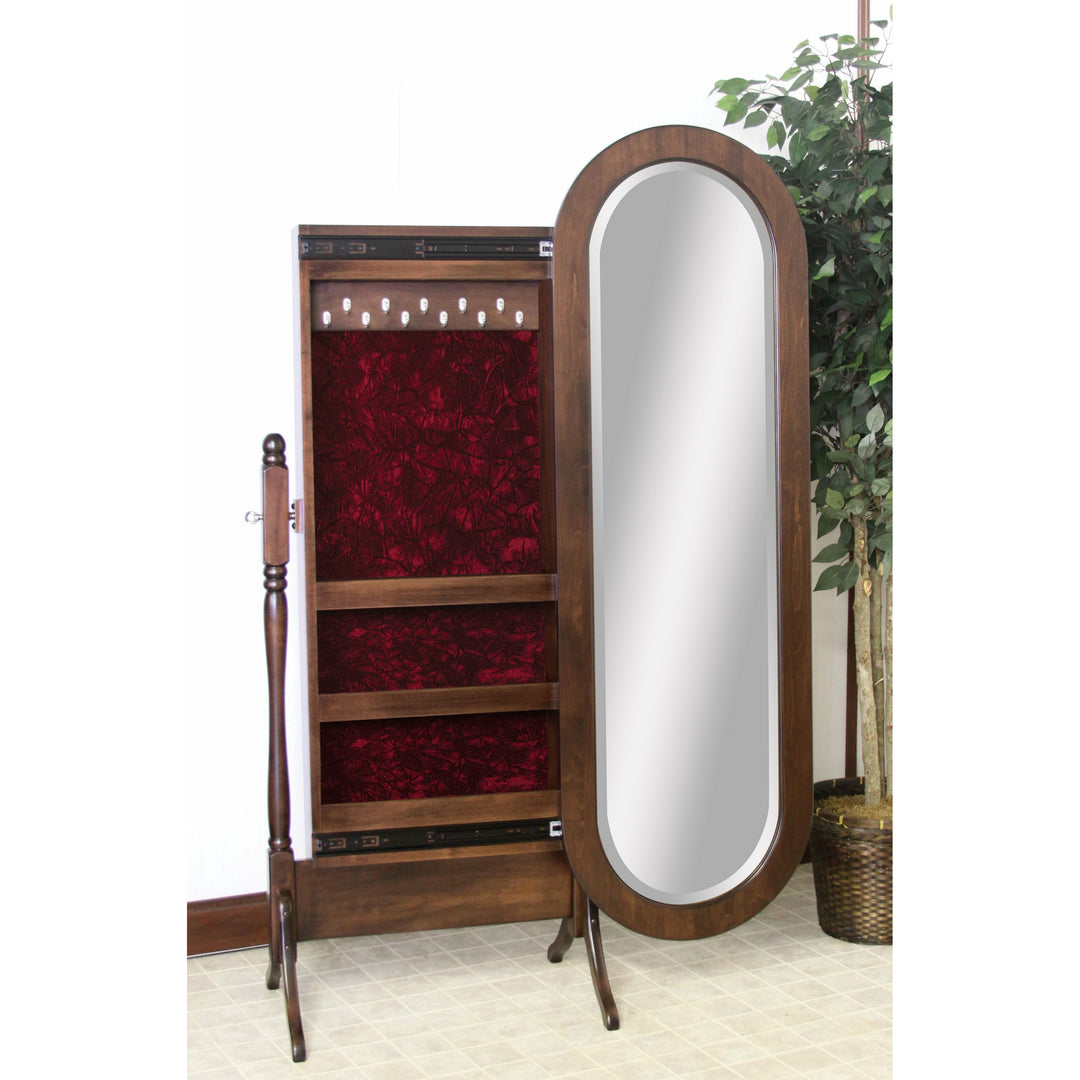 QW Amish Lexington Oval Cheval Jewelry Mirror