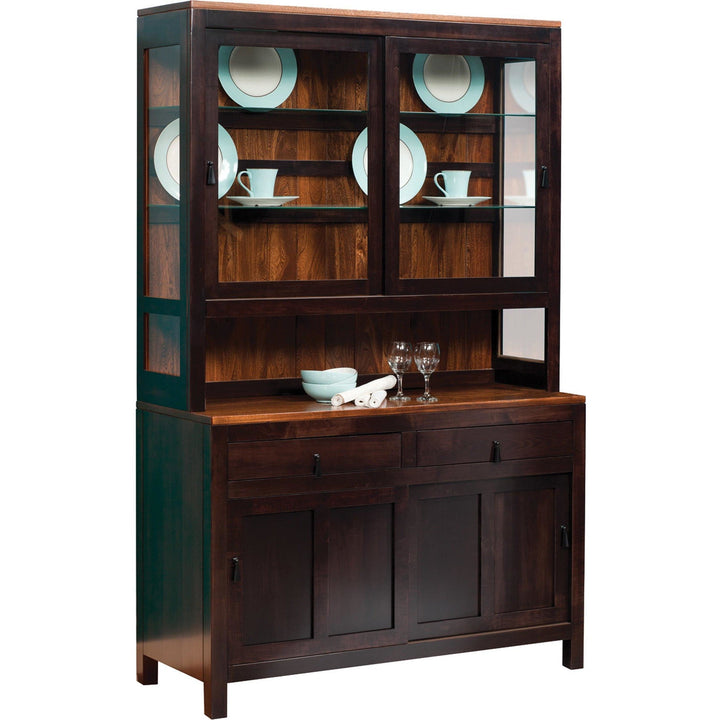 QW Amish Lillie Sliding Door Hutch & Buffet GPSO-G19-32S