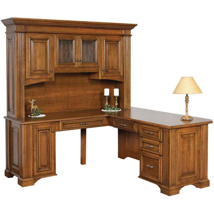 QW Amish Lincoln Office Corner Desk & Hutch