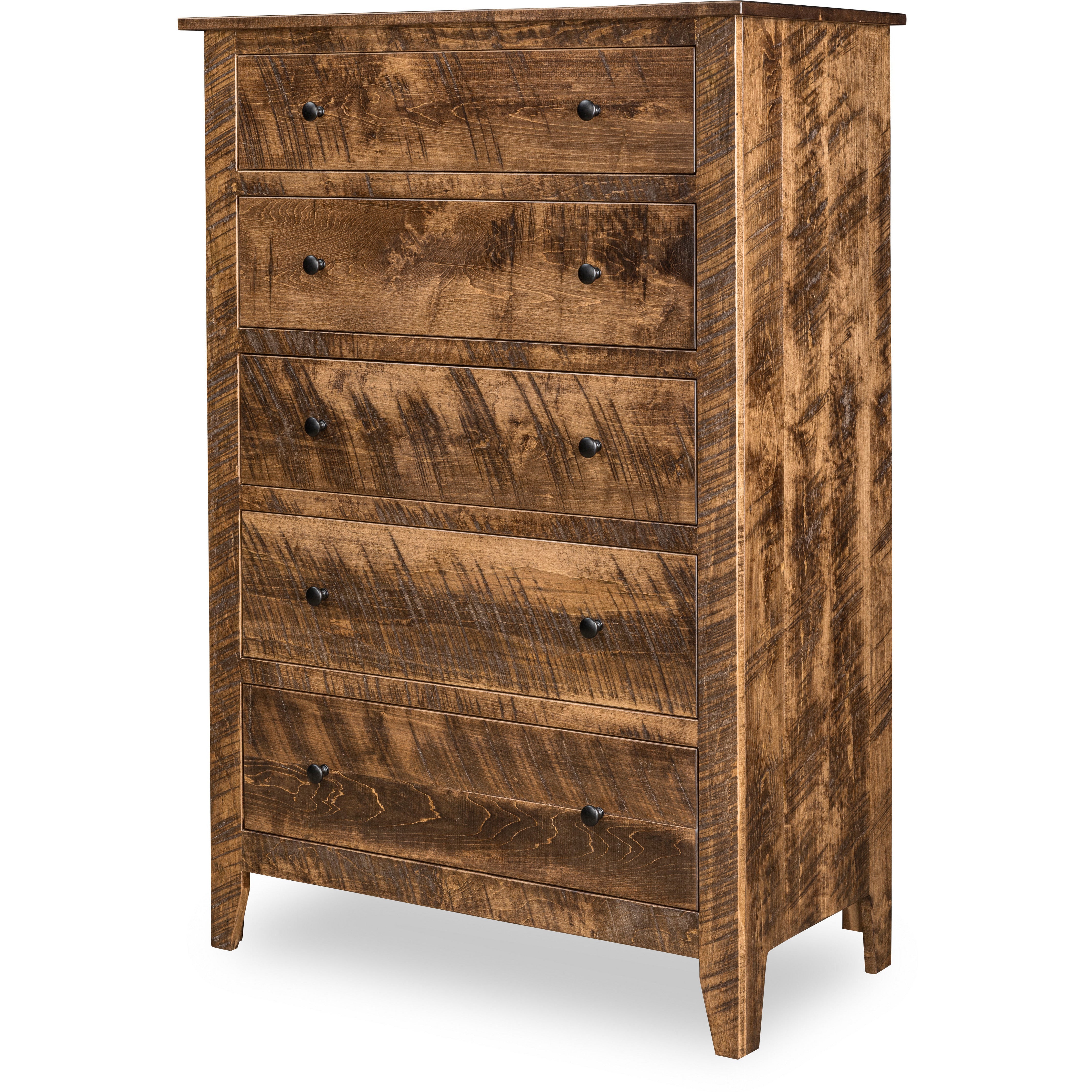 Amish 6 Drawer Chest- Rough Sawn Brown Maple