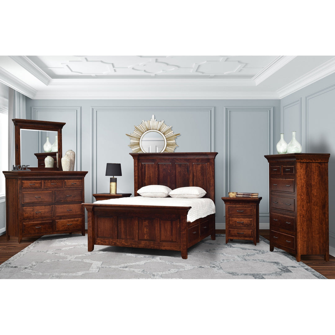 QW Amish Marcella Panel Storage Bed