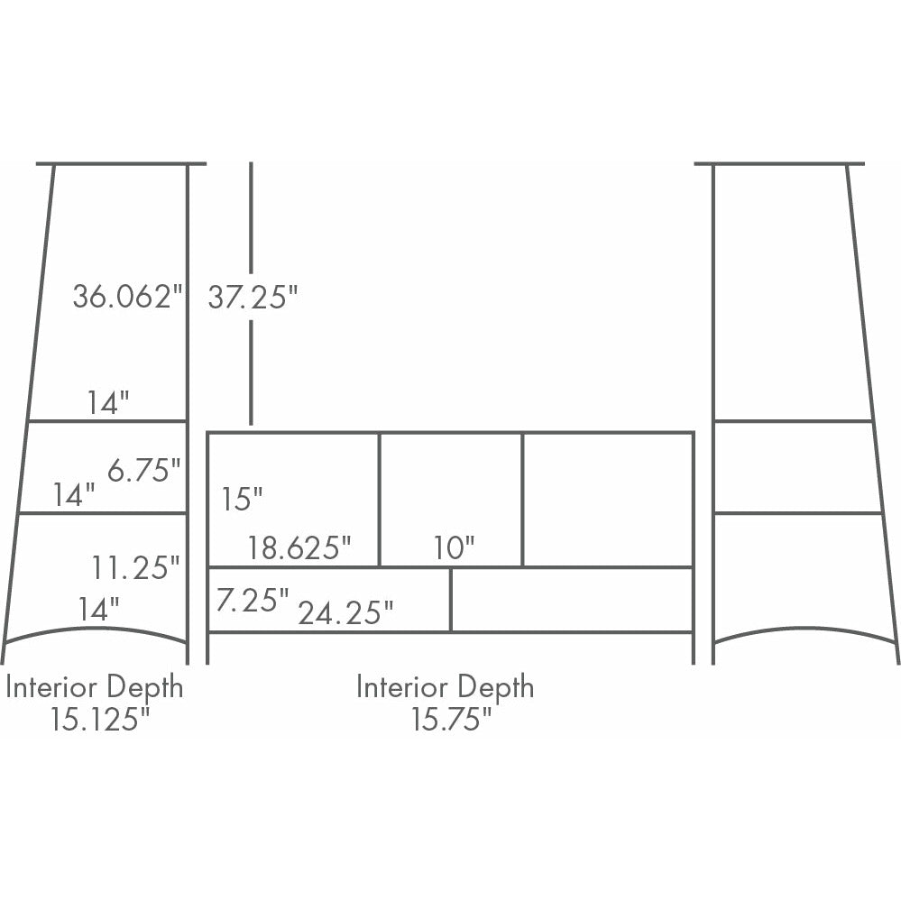 QW Amish McCoy 3pc Entertainment Wall Unit