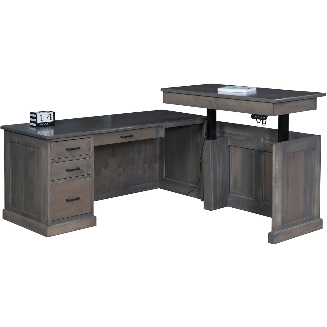 QW Amish Modern L-Shape w/ Adjustable Return & Optional Hutch