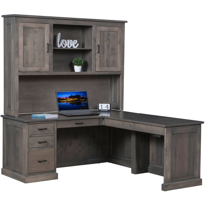 QW Amish Modern L-Shape w/ Adjustable Return & Optional Hutch