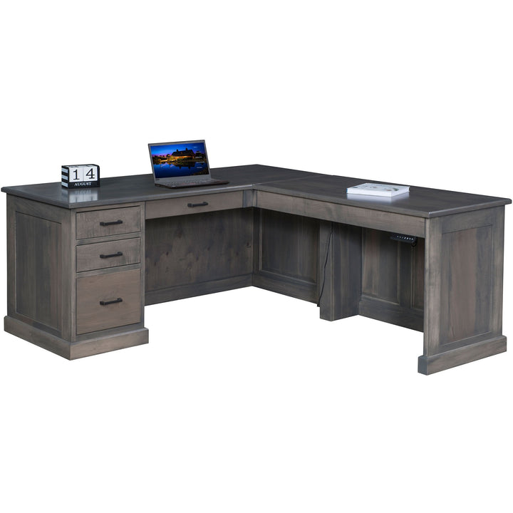 QW Amish Modern L-Shape w/ Adjustable Return & Optional Hutch