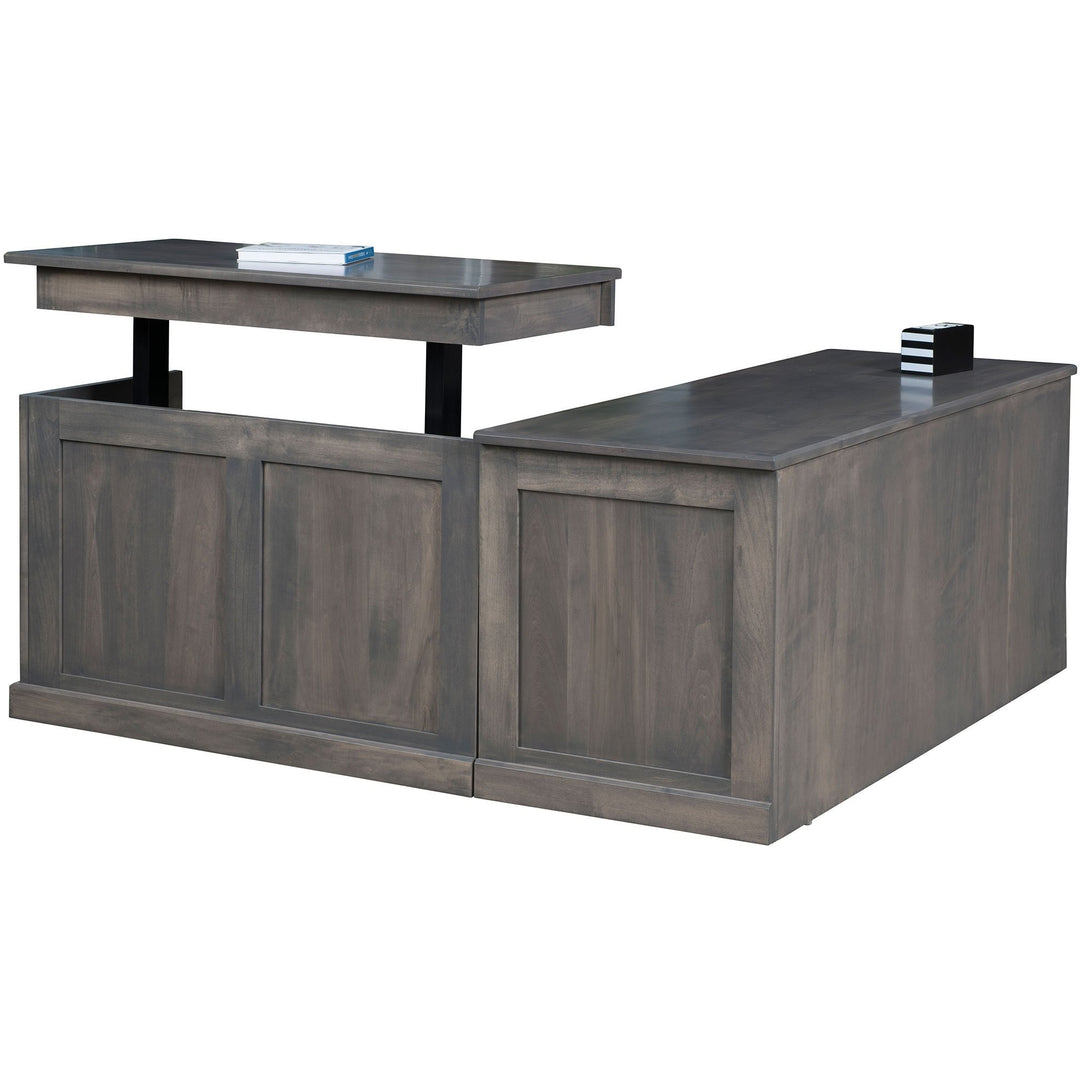 QW Amish Modern L-Shape w/ Adjustable Return & Optional Hutch