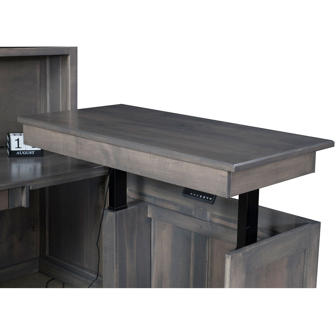 QW Amish Modern L-Shape w/ Adjustable Return & Optional Hutch
