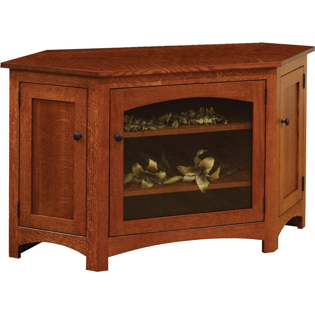 QW Amish Modern Shaker Corner TV Stand ALWO-MS-53731-C