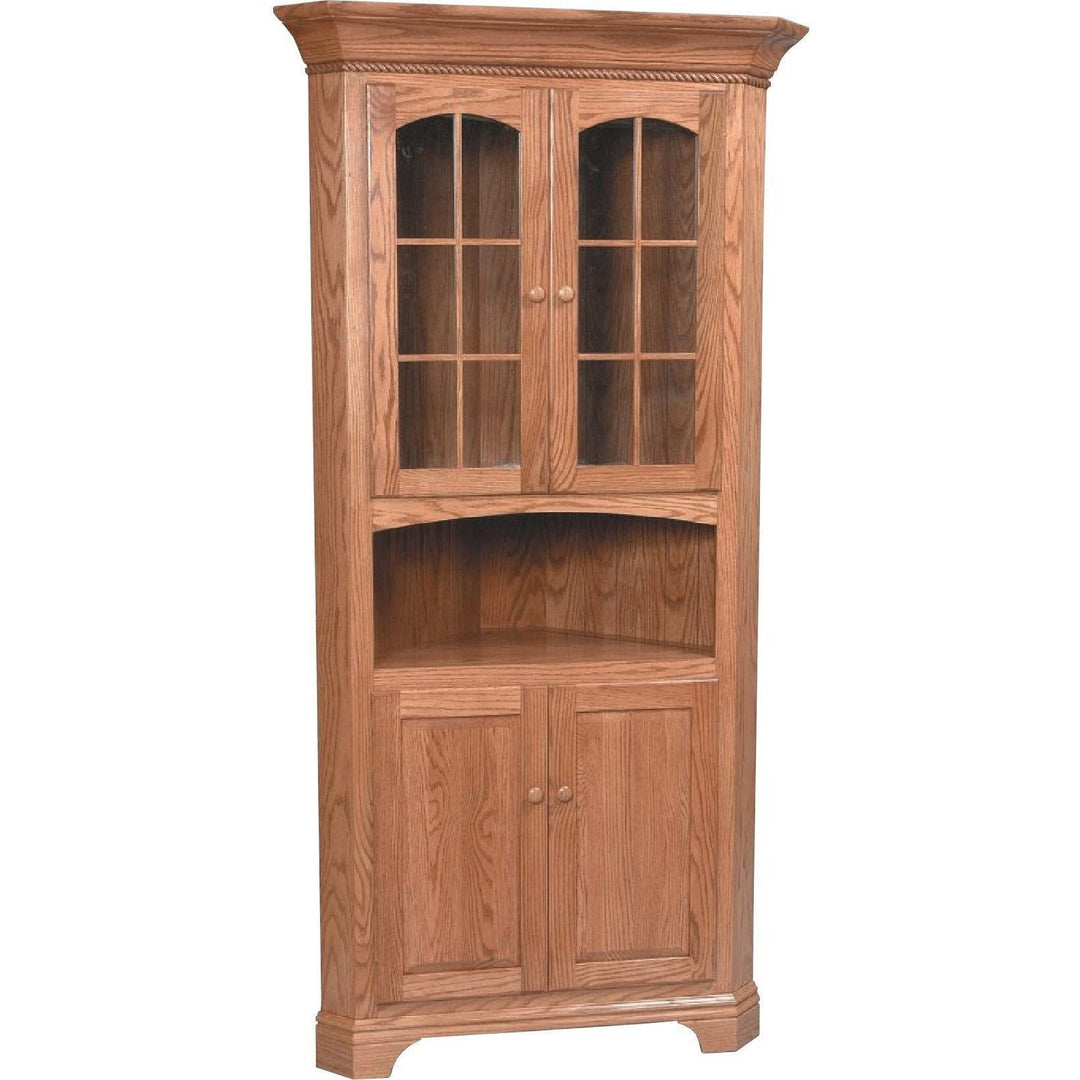 QW Amish NDH 28" Corner Hutch w/Open Deck 167A-0015