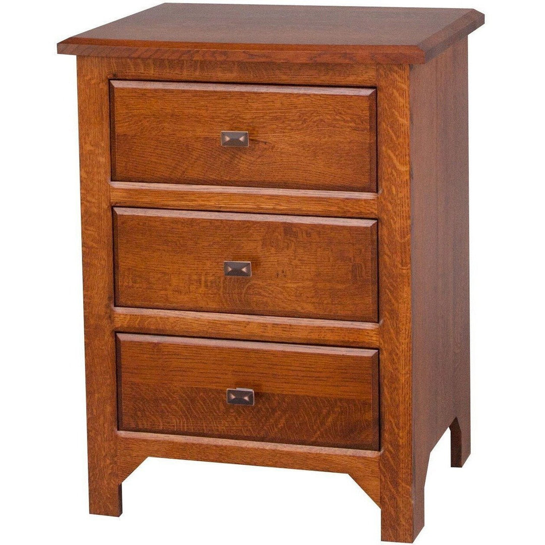 QW Amish Old World Mission 3 Drawer Nightstand