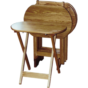 QW Amish Oval TV Trays w/ Casters JPLW-TV101