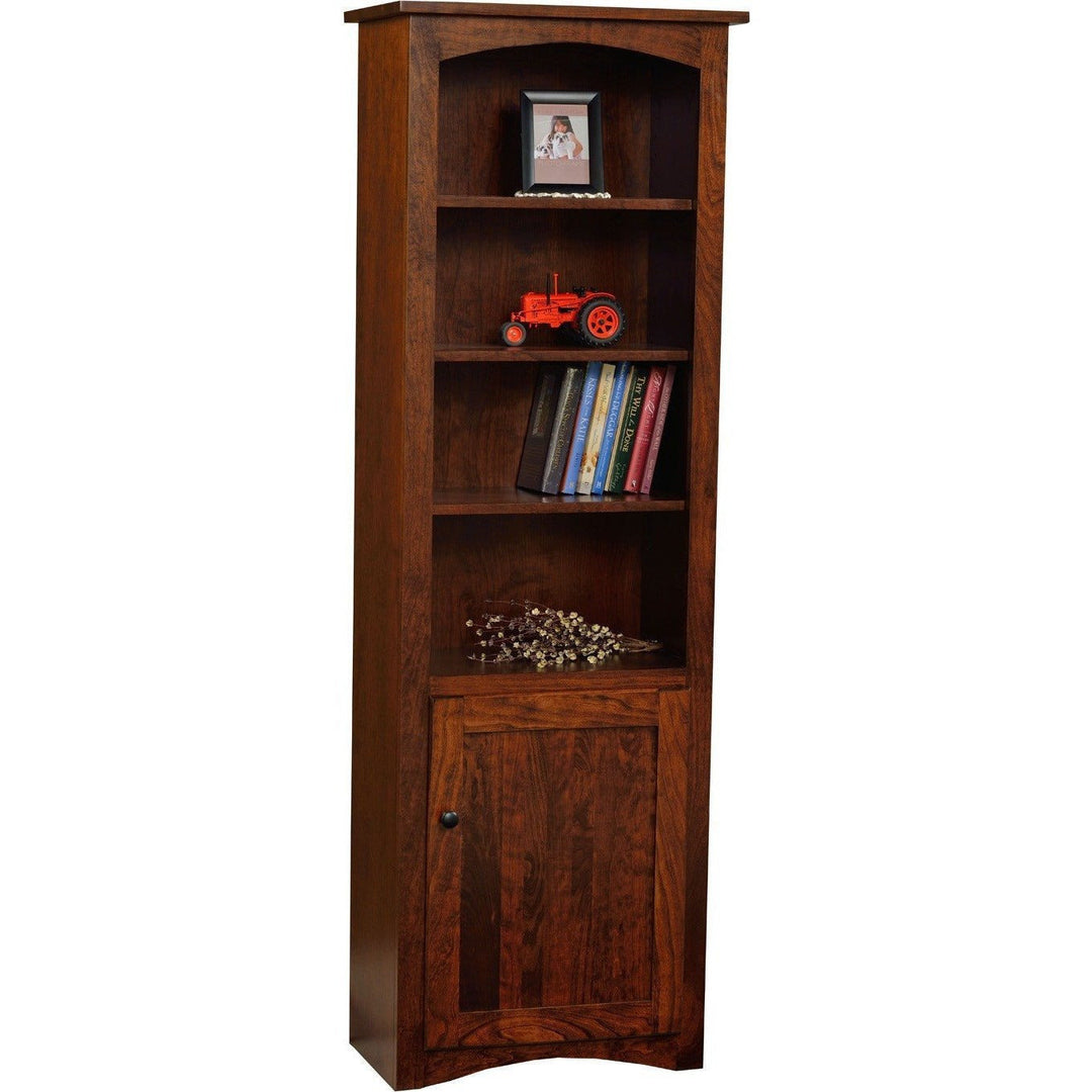 QW Amish Shaker Bookcase with Door - 24x72 ALWO-SH-2472-D
