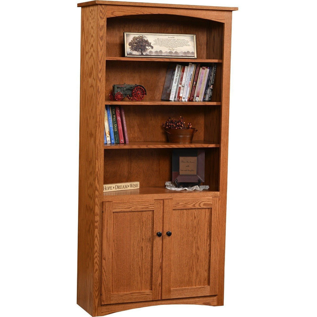 QW Amish Shaker Bookcase with Doors - 36x72 ALWO-SH-3672-D