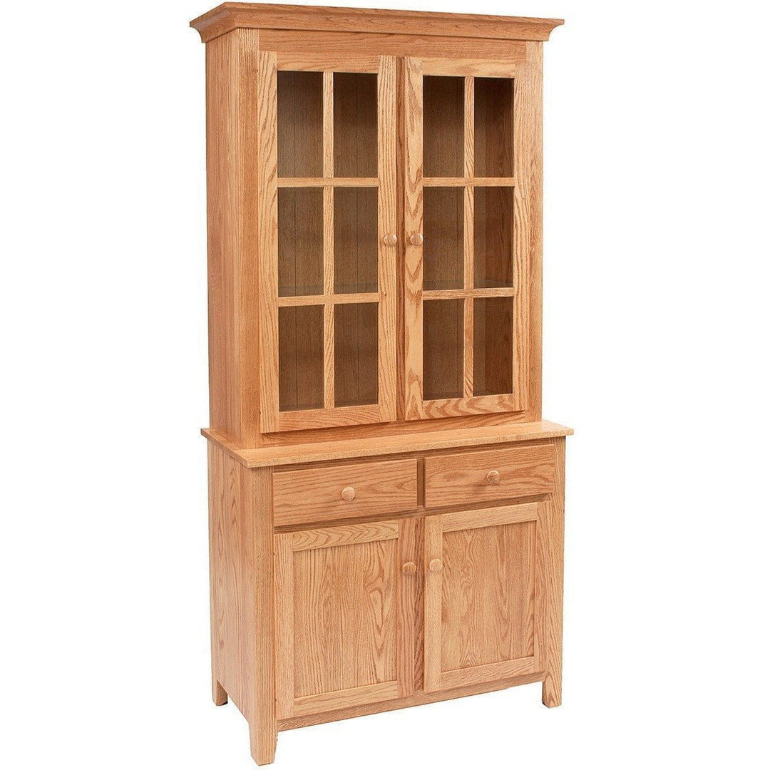 QW Amish Shaker Impressions Collection 2 Door Hutch w/Full Mullions QXIP-SH42FD