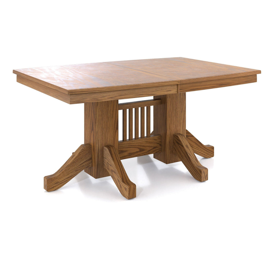 QW Amish Shaker Mission Double Pedestal Table
