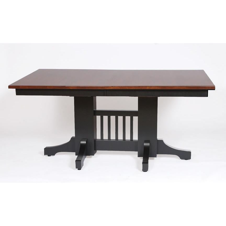 QW Amish Shreveport Mission Double Pedestal Table WBFE-SHREVEPORTMISSIONDBL