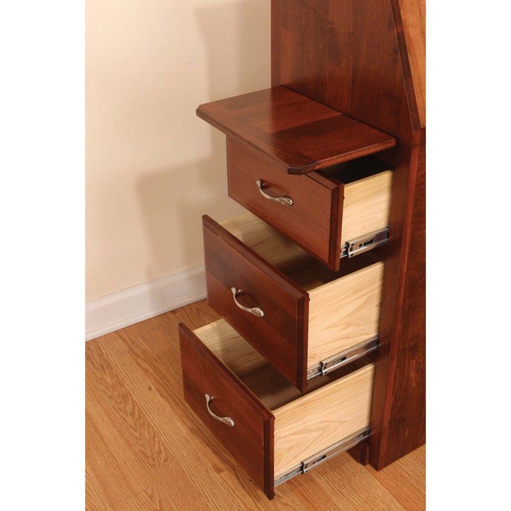 QW Amish Sleigh Bookcase Storage Bed NPOE-#37-12