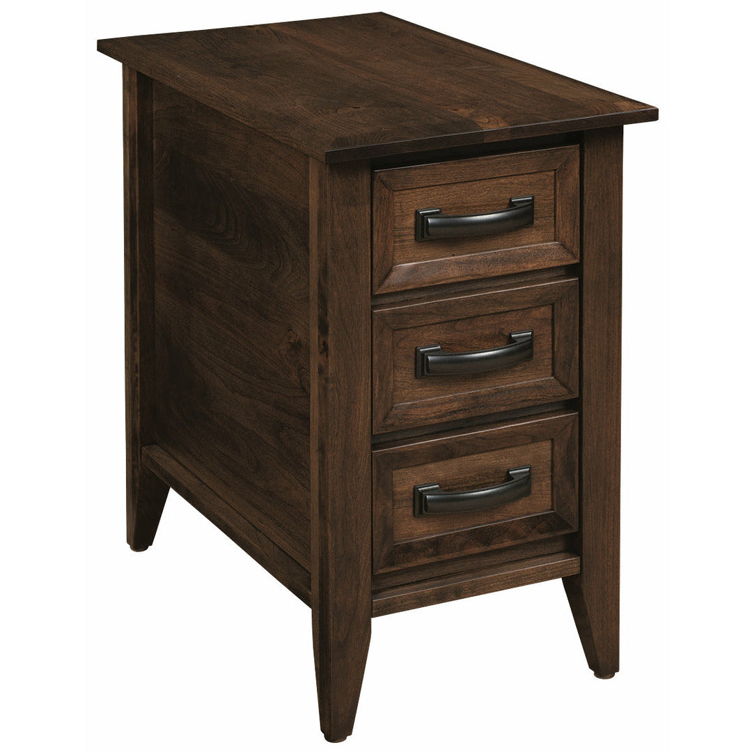 QW Amish Stevenson 3 Drawer End Table