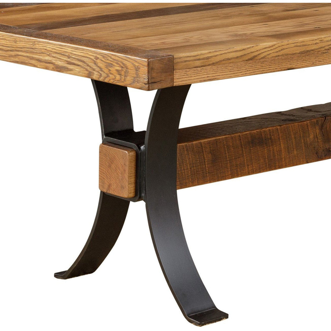 QW Amish Timber Frame Reclaimed Barnwood Table