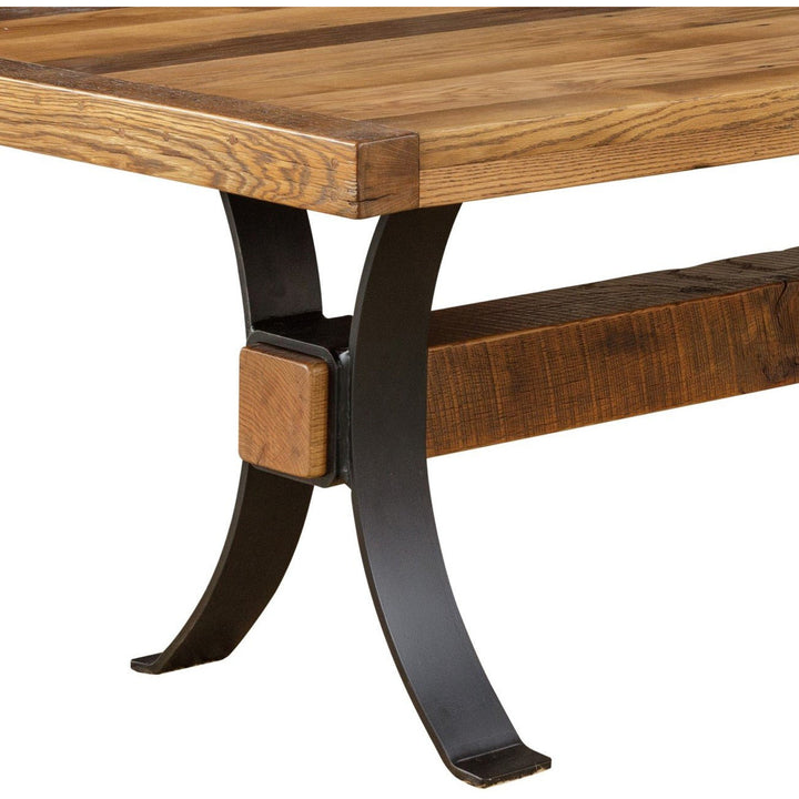 QW Amish Timber Frame Reclaimed Barnwood Table