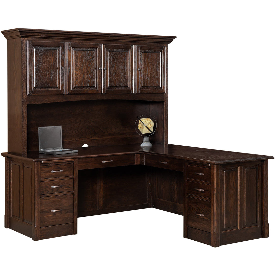 QW Amish Victorian L-Shape Desk w/ Optional Hutch