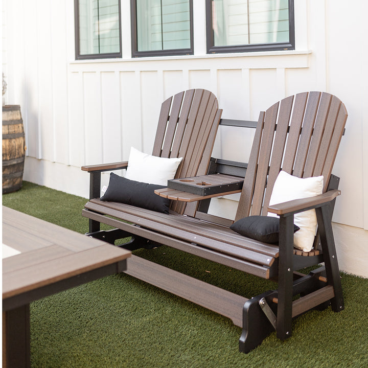 Comfo Back Adirondack Three Seat Glider with Console