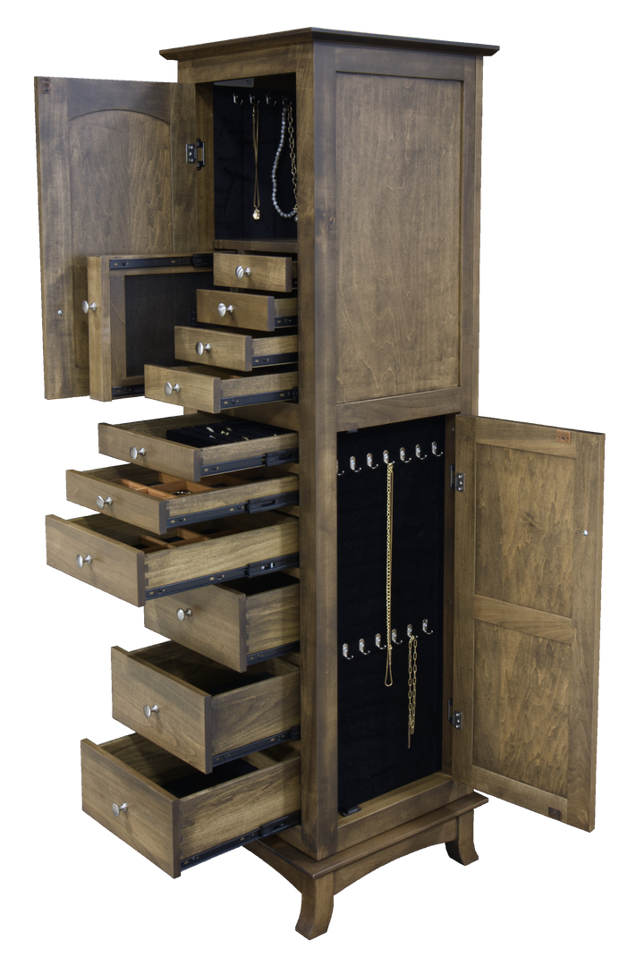 QW Amish Revolving Jewelry Armoire