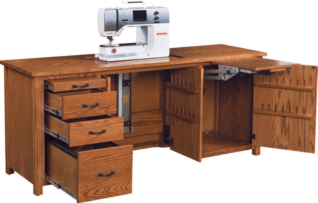 QW Amish 114FT Flat Top Sewing Cabinet