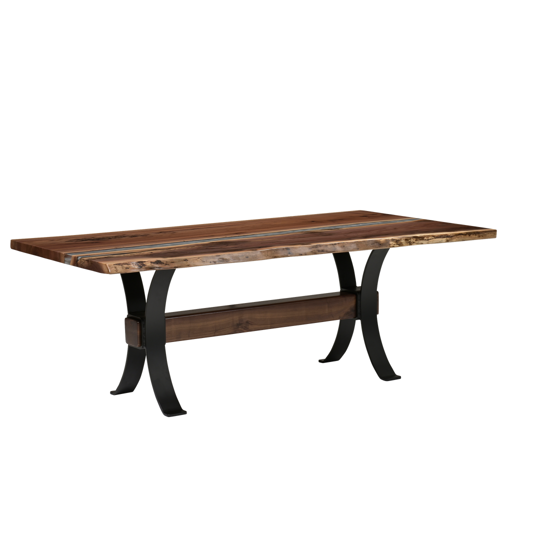 QW Amish Vermillion River Epoxy Dining Table