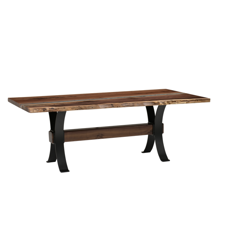 QW Amish Vermillion River Epoxy Dining Table