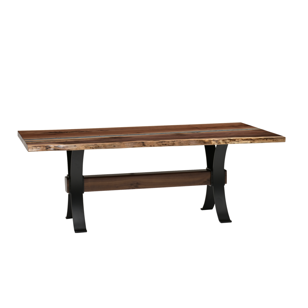 QW Amish Vermillion River Epoxy Dining Table