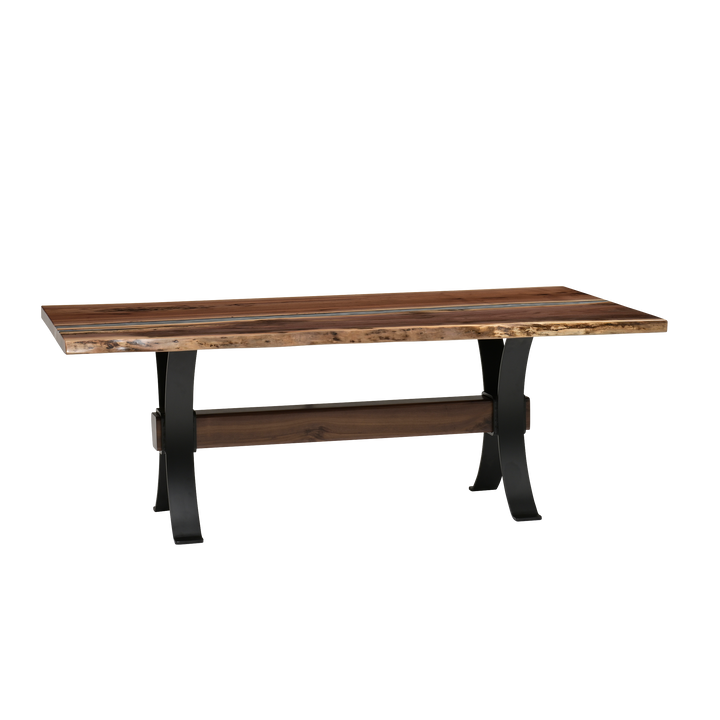 QW Amish Vermillion River Epoxy Dining Table