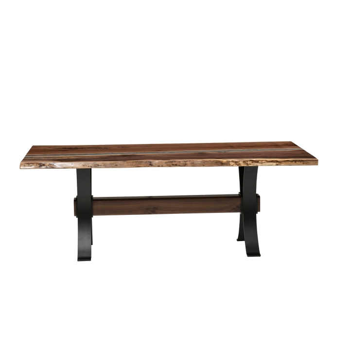 QW Amish Vermillion River Epoxy Dining Table