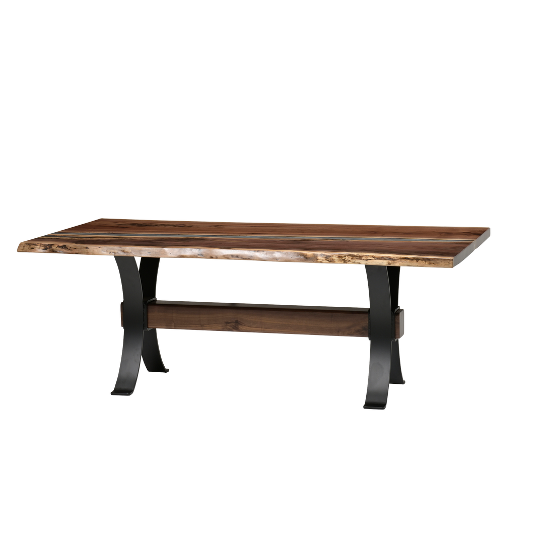 QW Amish Vermillion River Epoxy Dining Table