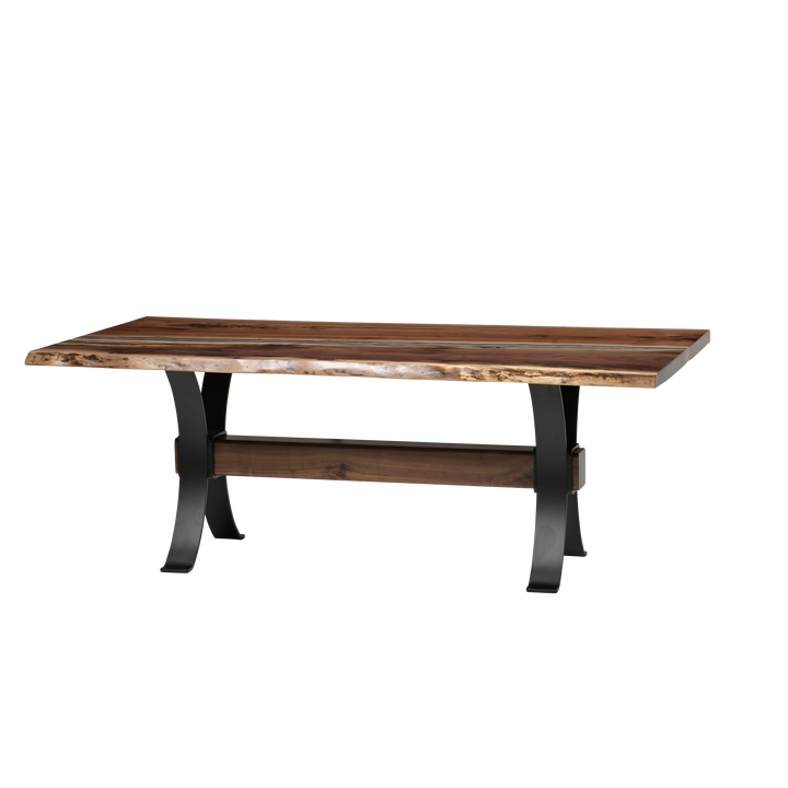 QW Amish Vermillion River Epoxy Dining Table