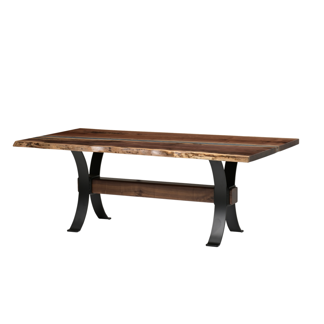 QW Amish Vermillion River Epoxy Dining Table