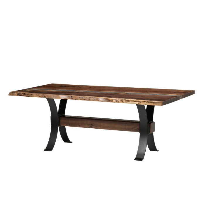 QW Amish Vermillion River Epoxy Dining Table