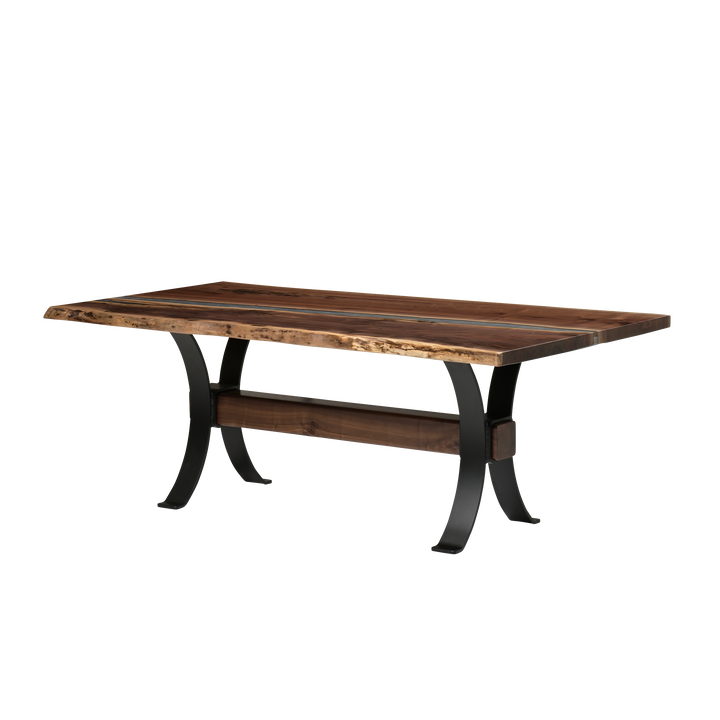 QW Amish Vermillion River Epoxy Dining Table