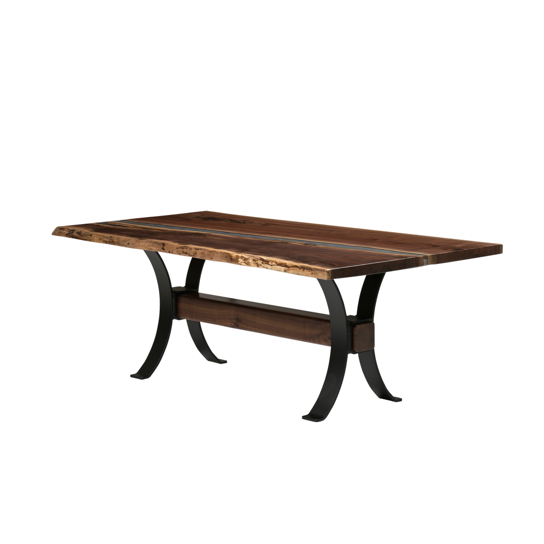 QW Amish Vermillion River Epoxy Dining Table