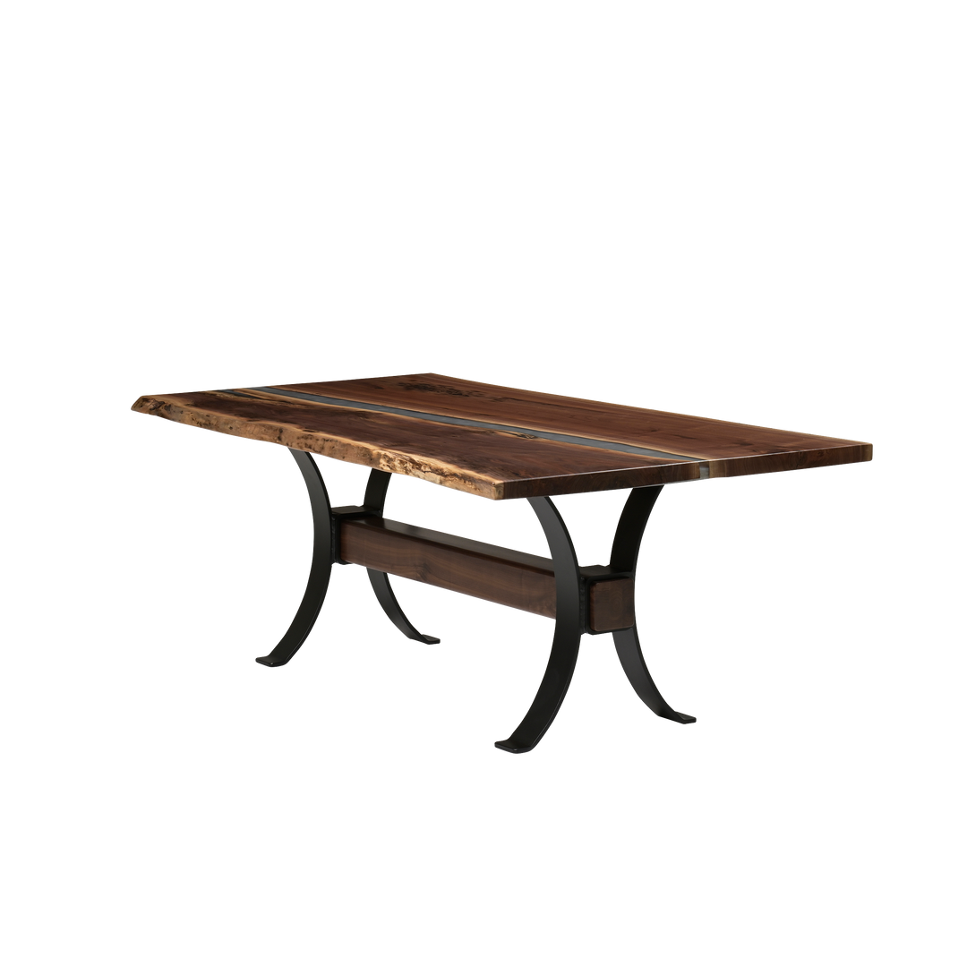 QW Amish Vermillion River Epoxy Dining Table