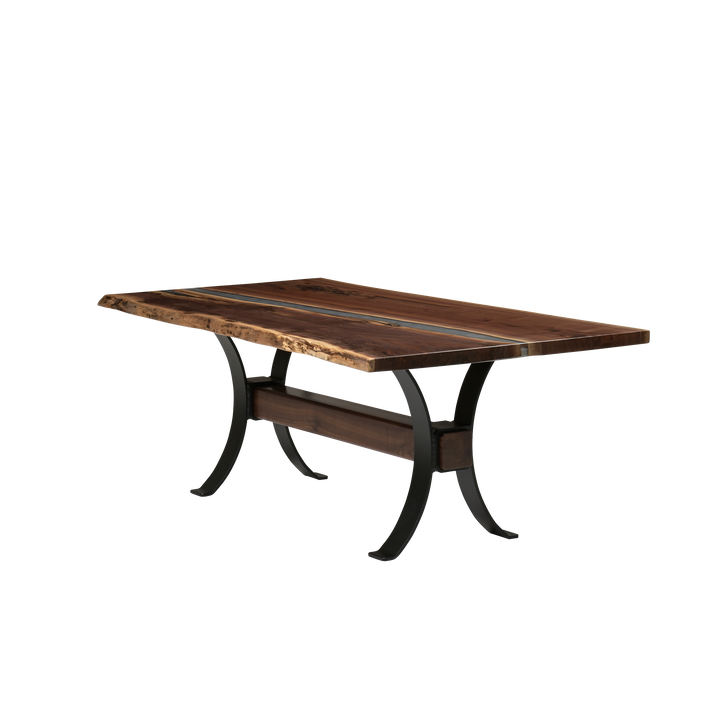 QW Amish Vermillion River Epoxy Dining Table