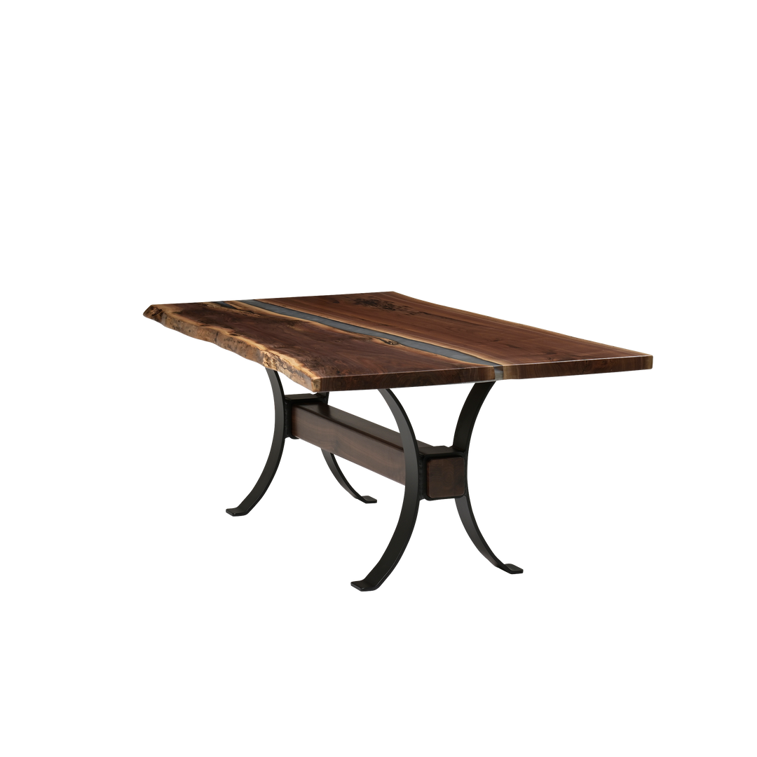 QW Amish Vermillion River Epoxy Dining Table