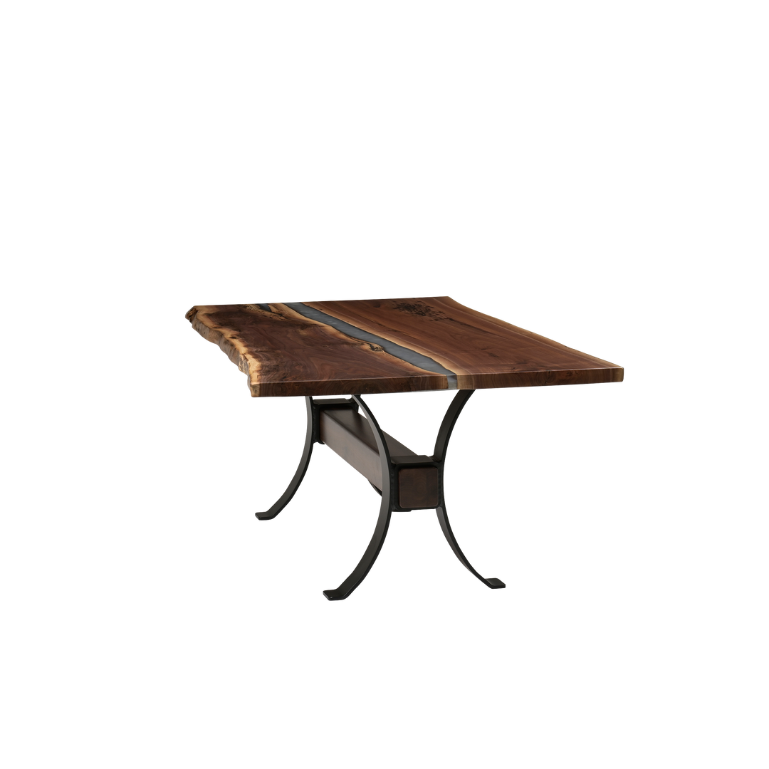 QW Amish Vermillion River Epoxy Dining Table