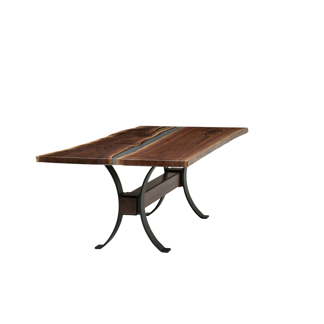 QW Amish Vermillion River Epoxy Dining Table