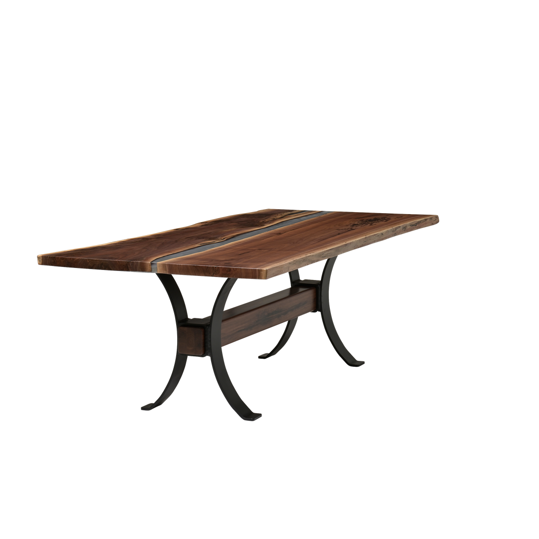 QW Amish Vermillion River Epoxy Dining Table