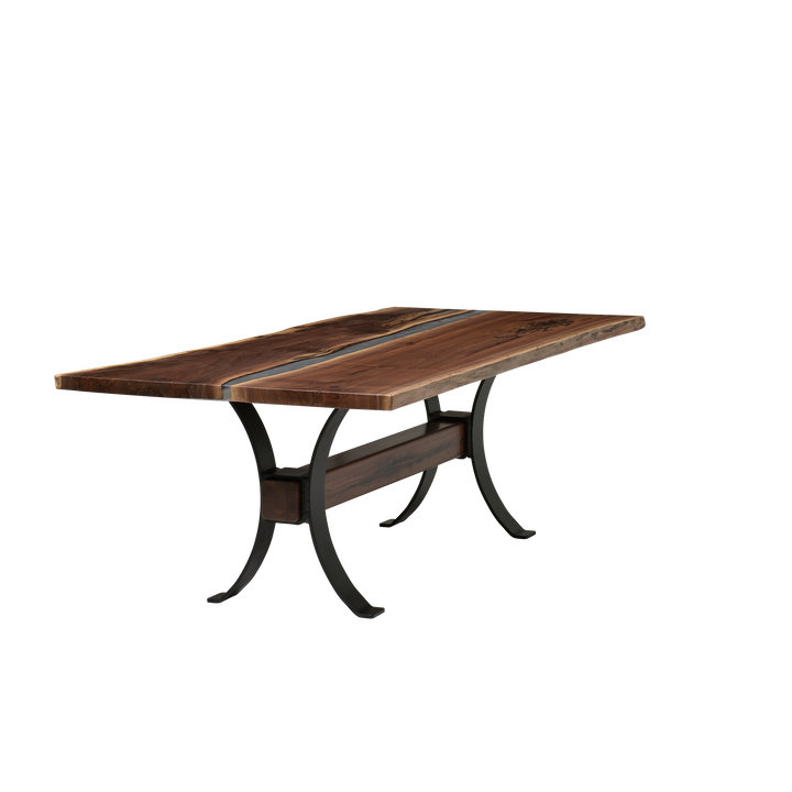 QW Amish Vermillion River Epoxy Dining Table