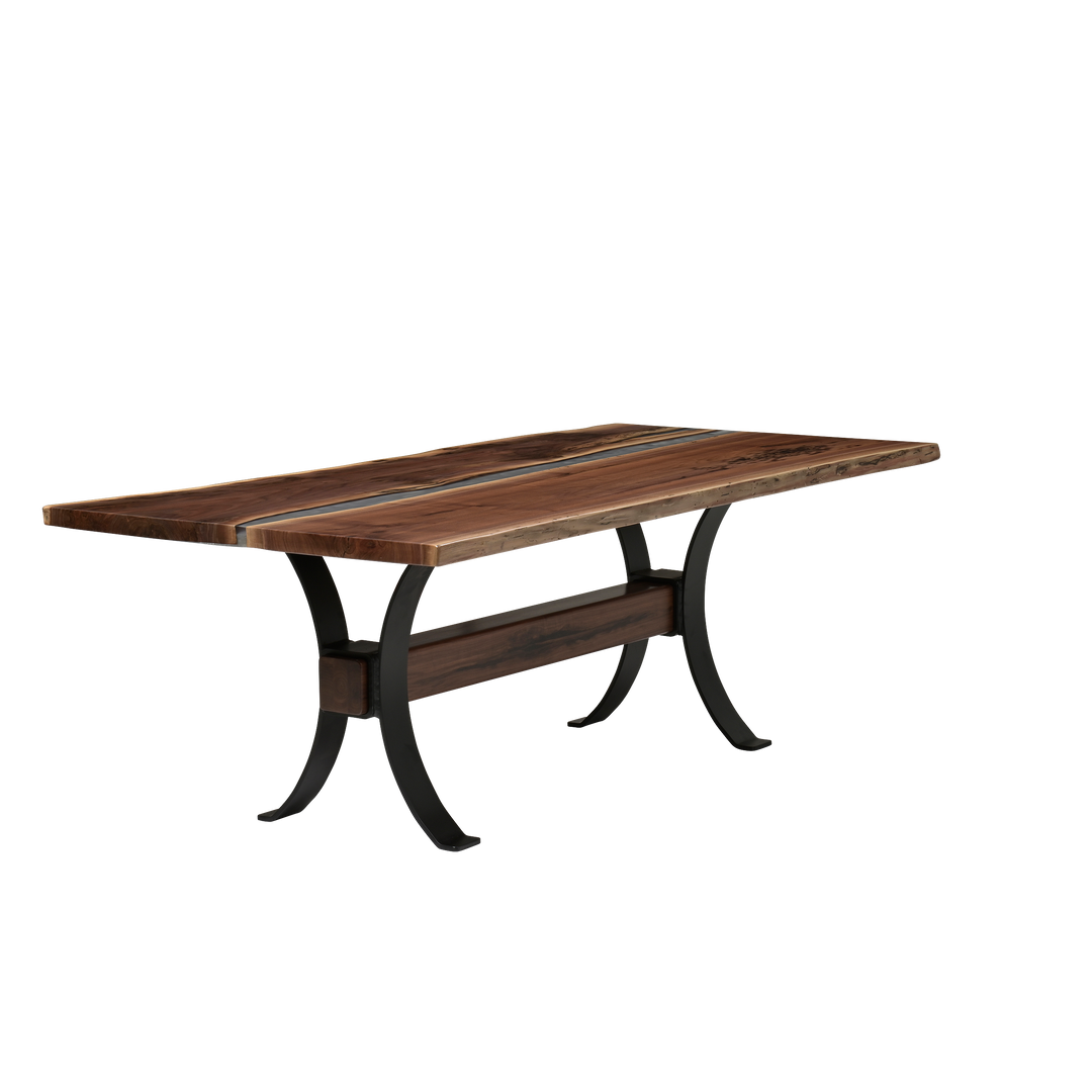 QW Amish Vermillion River Epoxy Dining Table