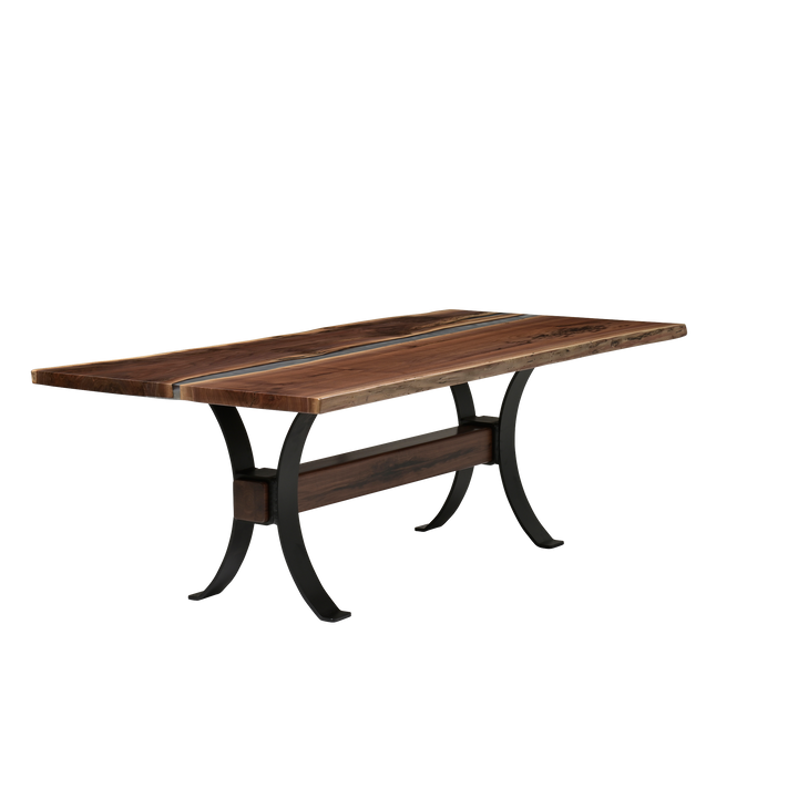 QW Amish Vermillion River Epoxy Dining Table