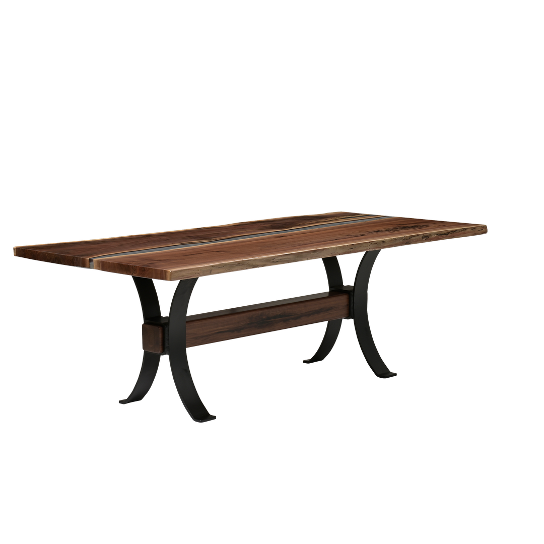 QW Amish Vermillion River Epoxy Dining Table