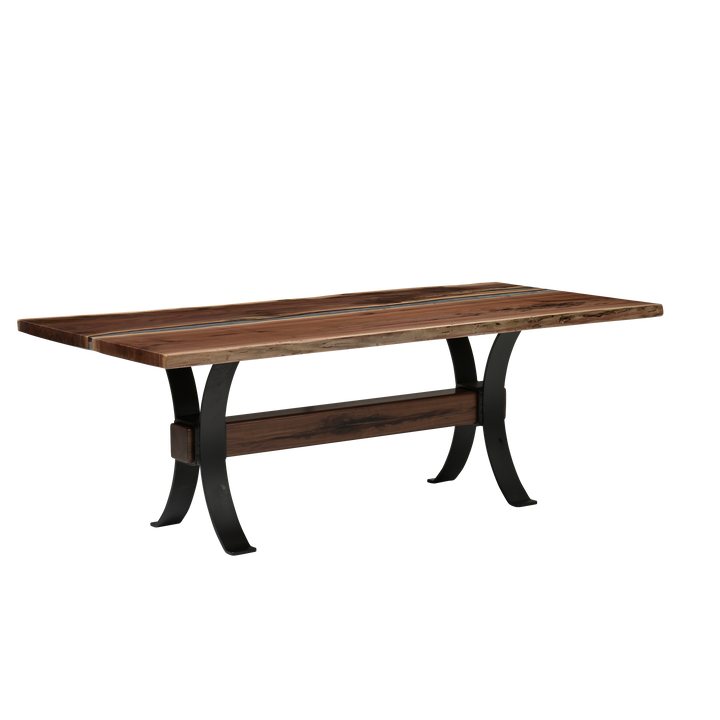 QW Amish Vermillion River Epoxy Dining Table